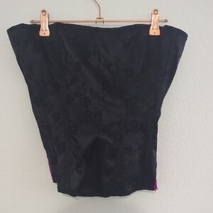 Freddricks Of Hollywood Black Floral Bustier Top